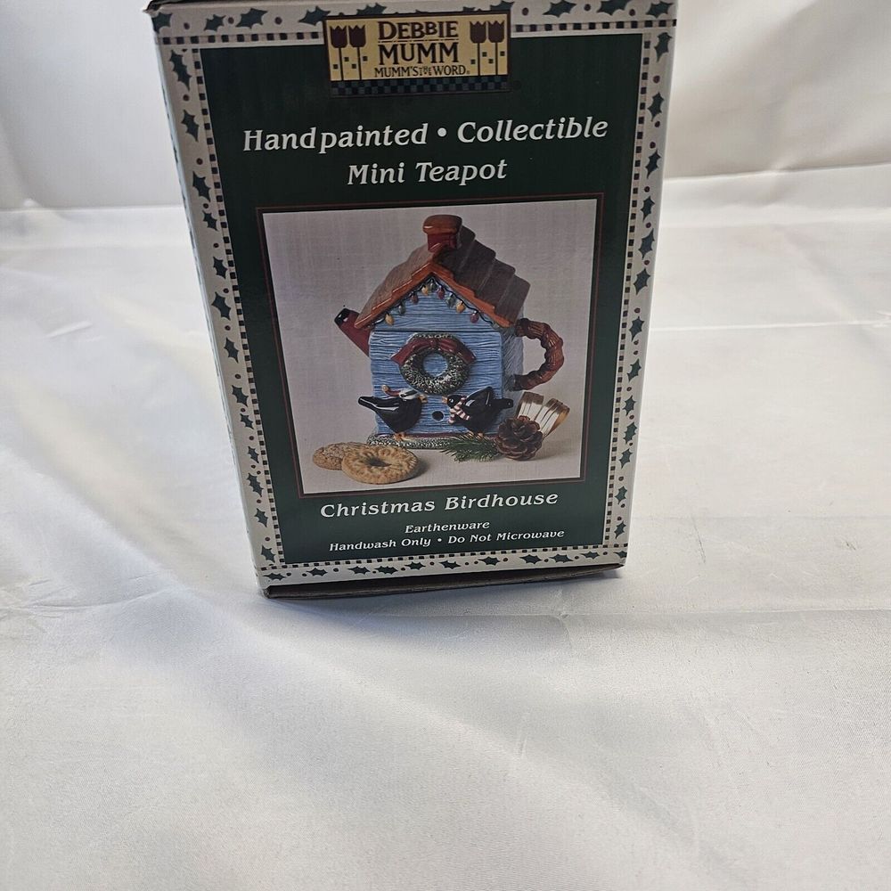 Debbie‎ Mumm Mini Teapot Christmas  Bird House - Picture 5 of 13